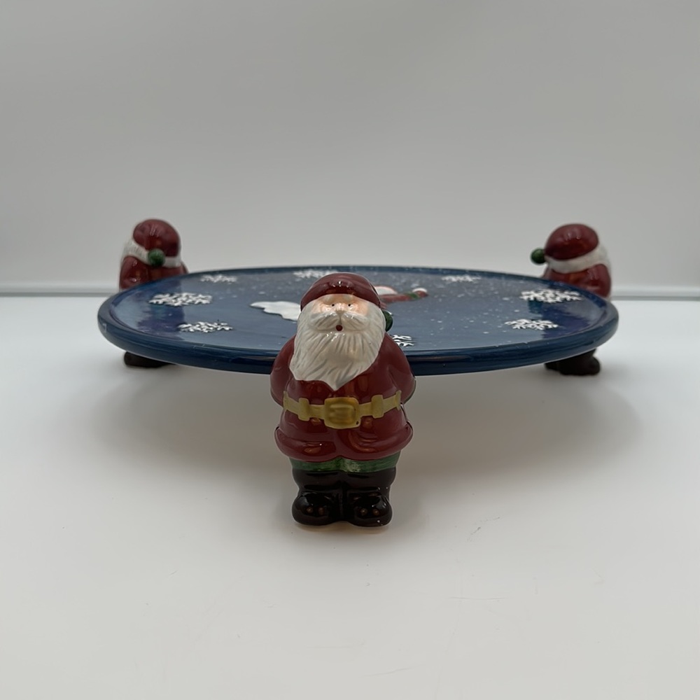 Santa Cake Plate | Pedestal Dessert Server by Home Interiors | Christmas Decor - Picture 2 of 16